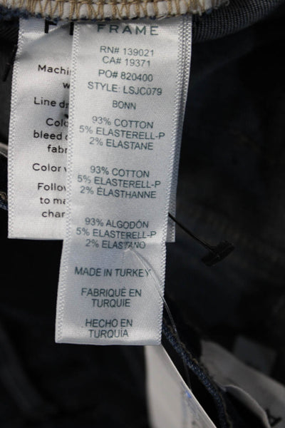 Frame Womens Ankle Skinny Jeans Dark Blue High Rise Button Size 25