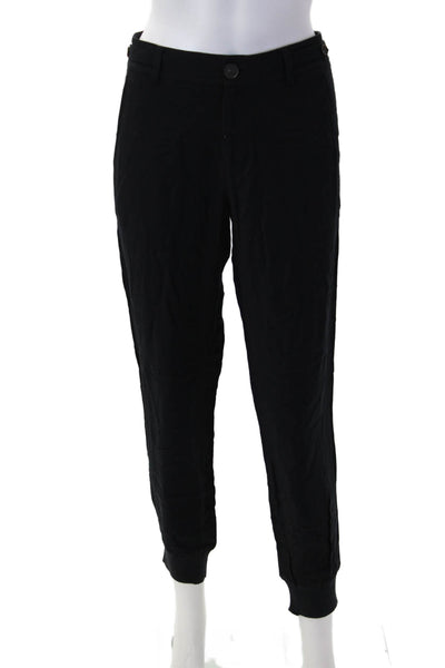 Vince Women Black Ankle Jogger Pants 100% Viscose Size 6