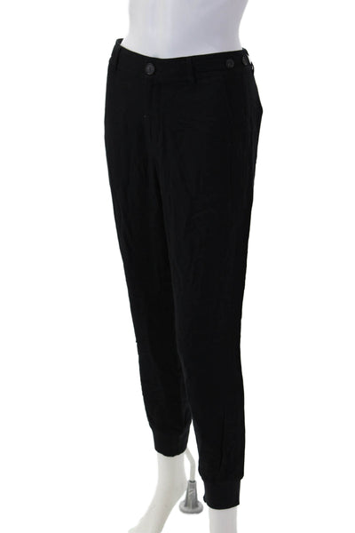 Vince Women Black Ankle Jogger Pants 100% Viscose Size 6