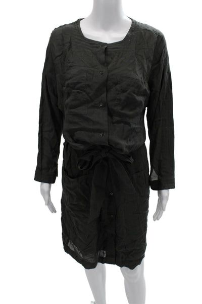 Reiss Womens Black Shirt Dress Long Sleeve Knee Length Viscose Size 4