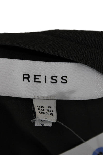 Reiss Womens Black Shirt Dress Long Sleeve Knee Length Viscose Size 4