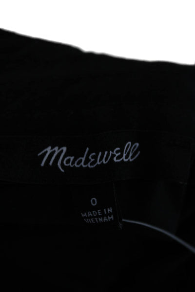 Madewell Women Overall Dress Black Sleeveless Short Viscose Buckle Boho Size 0