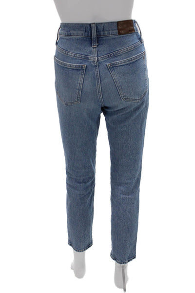 Madewell Women Ankle Cropped Mom Jeans Blue Size 25