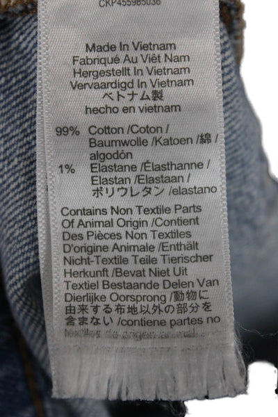 Madewell Women Ankle Cropped Mom Jeans Blue Size 25