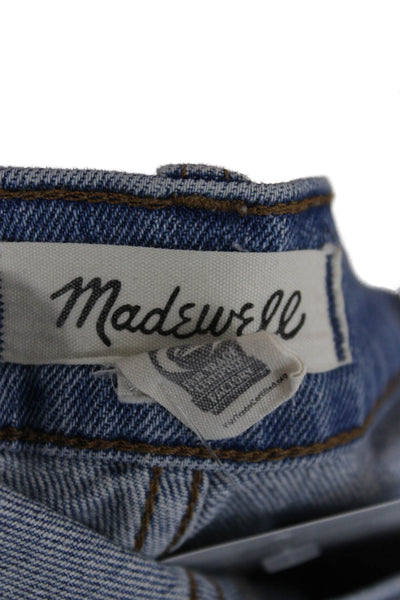 Madewell Women Ankle Cropped Mom Jeans Blue Size 25