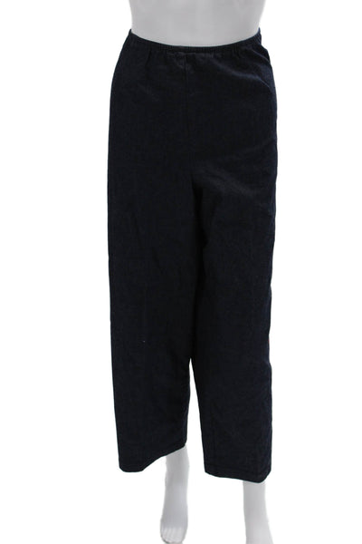 Eileen Fisher Women Cropped Dark Blue Pants Cotton Nylon Lycra Size 2X