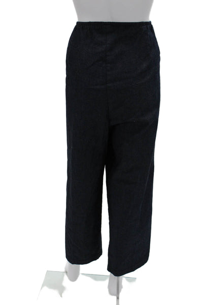 Eileen Fisher Women Cropped Dark Blue Pants Cotton Nylon Lycra Size 2X