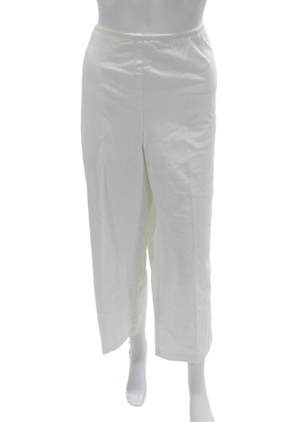 Eileen Fisher Women Cropped Pants White Cotton Stretch Size 2X