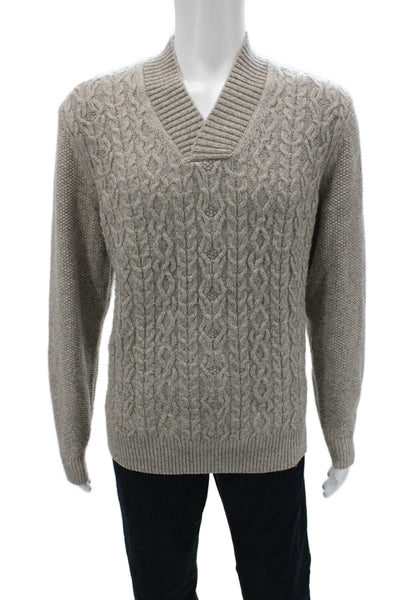 Joseph Abboud Mens Gray V-Neck Pullover Wool Nylon Classic Sweater Size XL