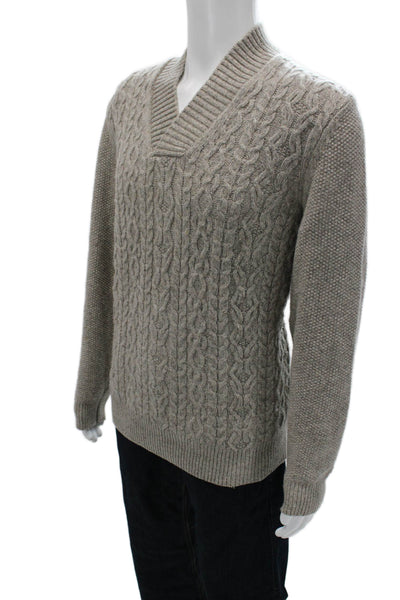 Joseph Abboud Mens Gray V-Neck Pullover Wool Nylon Classic Sweater Size XL