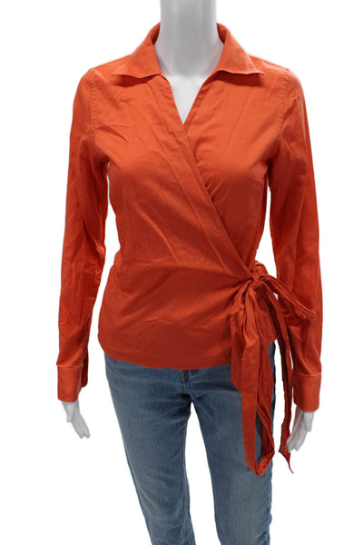 Lauren Ralph Lauren Women Collar Cotton Long Sleeve Button Blouse Petite Size S
