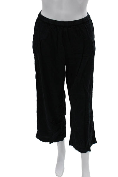 J Crew Women Cropped Black Pants 100% Cotton Size XS