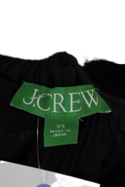J Crew Women Cropped Black Pants 100% Cotton Size XS