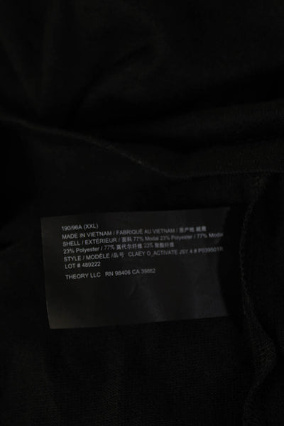 Theory Women Jersey T-Shirt Black Crew Neck Short Sleeve Modal Size XL