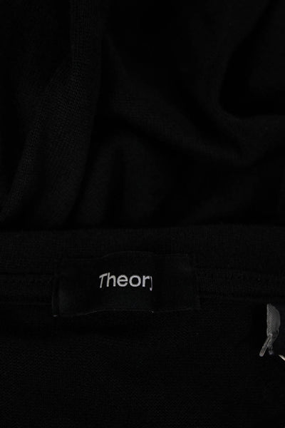 Theory Women Jersey T-Shirt Black Crew Neck Short Sleeve Modal Size XL