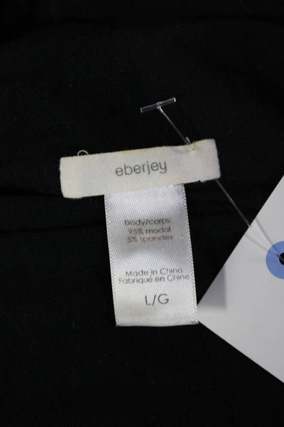 Eberjey Men Black Modal Collared Button-Down Long Sleeve Top Size L