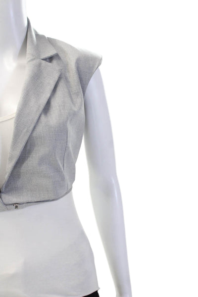 Bershka Womens Collared Sleeveless Gray Polyester Blazer Size XS