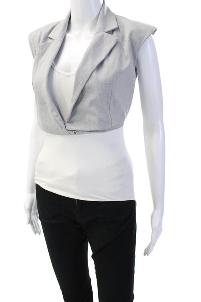 Bershka Womens Collared Sleeveless Gray Polyester Blazer Size XS