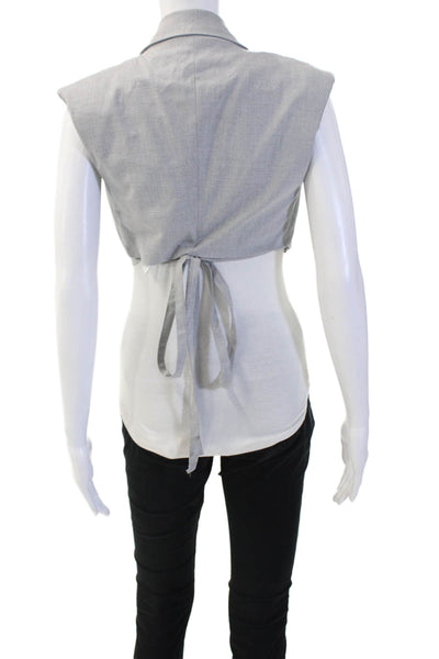 Bershka Womens Collared Sleeveless Gray Polyester Blazer Size XS