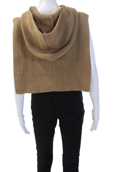 Zara Unisex Tan Turtleneck Sleeveless Sweater Vest Acrylic Wool Size M
