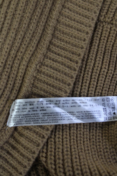Zara Unisex Tan Turtleneck Sleeveless Sweater Vest Acrylic Wool Size M