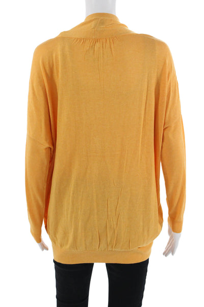 Haute Hippie Unisex Orange Silk Cashmere V Neck Cardigan Long Sleeve Size S