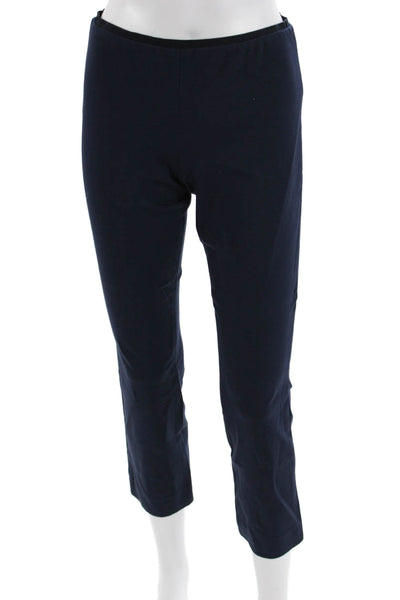 Elie Tahari Womens Cropped Ankle Pants Dark Blue Solid Size 4