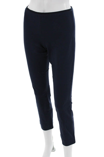 Elie Tahari Womens Cropped Ankle Pants Dark Blue Solid Size 4