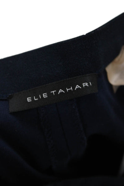 Elie Tahari Womens Cropped Ankle Pants Dark Blue Solid Size 4