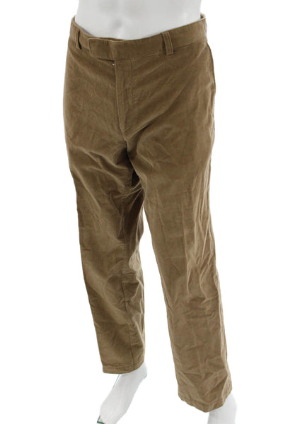 Boss Hugo Boss Mens Chino Khakis Pants Brown Cotton Blend Button Size 50