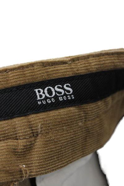 Boss Hugo Boss Mens Chino Khakis Pants Brown Cotton Blend Button Size 50