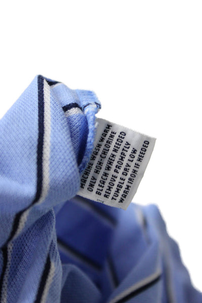 Polo Ralph Lauren Mens Blue Striped Pima Cotton Short Sleeve Polo Size XL