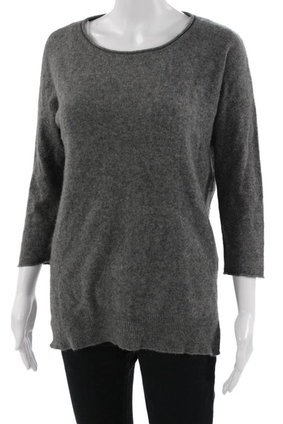Neiman Marcus Womens Dark Gray Cashmere Pullover 3/4 Sleeve Size XS