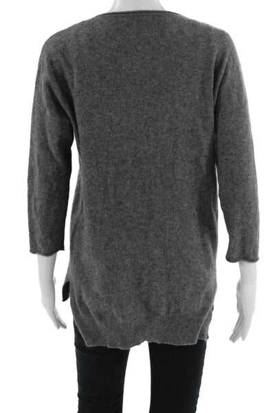 Neiman Marcus Womens Dark Gray Cashmere Pullover 3/4 Sleeve Size XS