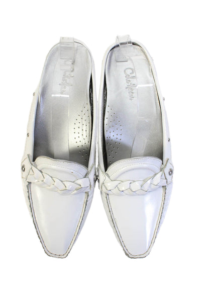 Cole Haan Womens Pointed Toe Slip On Sandals White Size 8