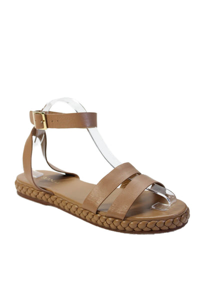Kaanas Womens Open Toe Buckle Strap Sandals Brown Size 8
