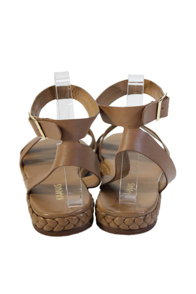 Kaanas Womens Open Toe Buckle Strap Sandals Brown Size 8