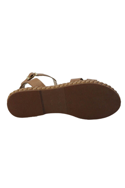 Kaanas Womens Open Toe Buckle Strap Sandals Brown Size 8