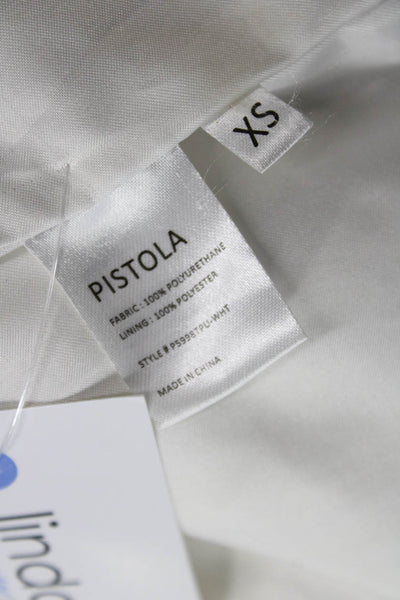 Pistola Womens Biker Motorcycle Jacket White PU Size XS