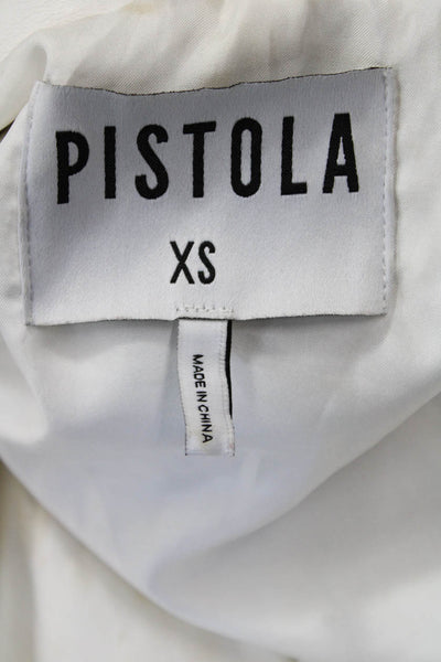 Pistola Womens Biker Motorcycle Jacket White PU Size XS