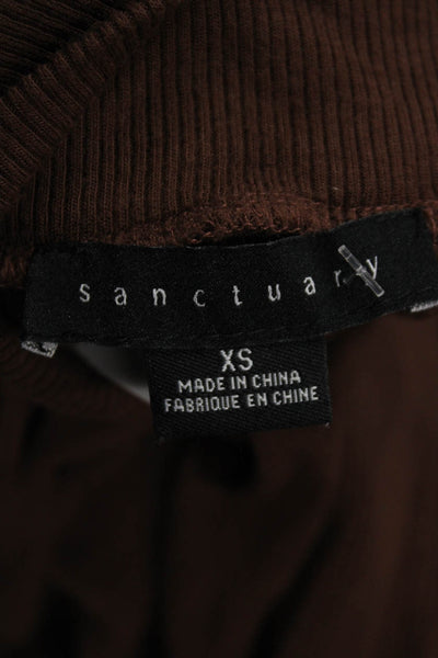 Sanctuary Women Basic Brown Mock Neck Long Sleeve Top Size XS