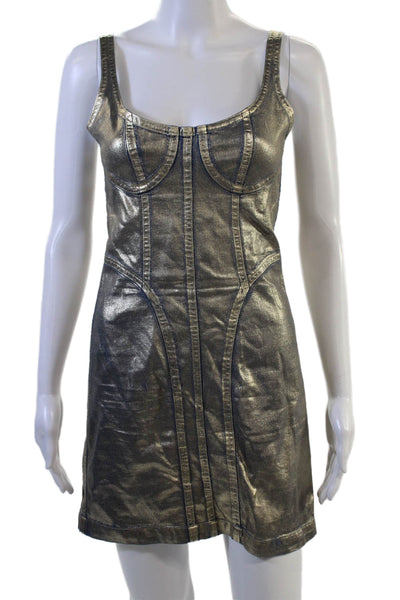 Noam Hanoch Womens Bodycon Mini Dress Dark Blue Sleeveless Size S