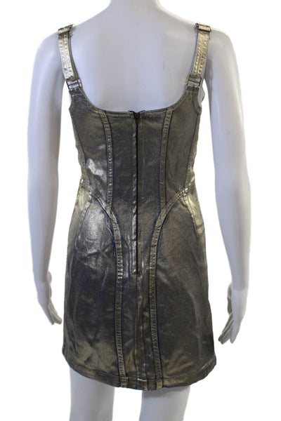 Noam Hanoch Womens Bodycon Mini Dress Dark Blue Sleeveless Size S