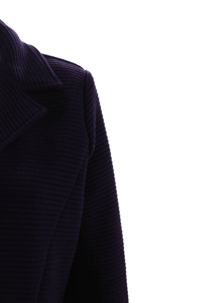 Elliott Lauren Women Purple Collared Button Blazer Long Sleeve Classic Size 10