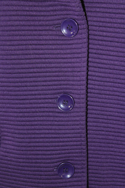 Elliott Lauren Women Purple Collared Button Blazer Long Sleeve Classic Size 10