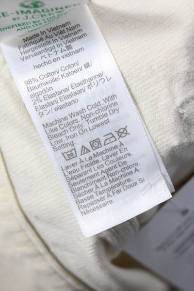 J Crew Women Cropped Ankle Pants Beige Button Cotton Petites Size 27