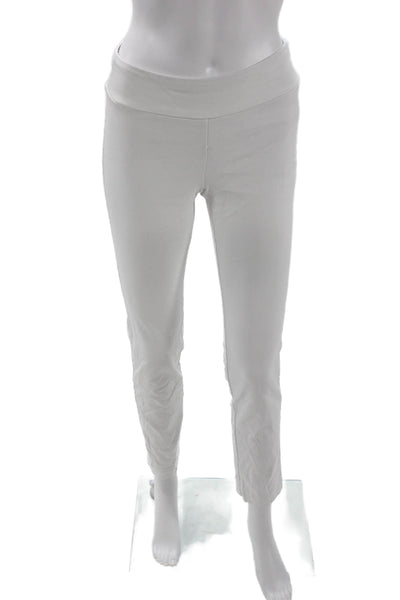 J. Mclaughlin Womens Cropped Ankle Pants White Cotton Stretch Size 0