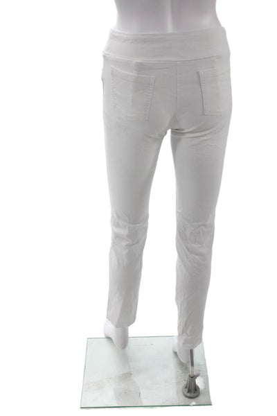 J. Mclaughlin Womens Cropped Ankle Pants White Cotton Stretch Size 0