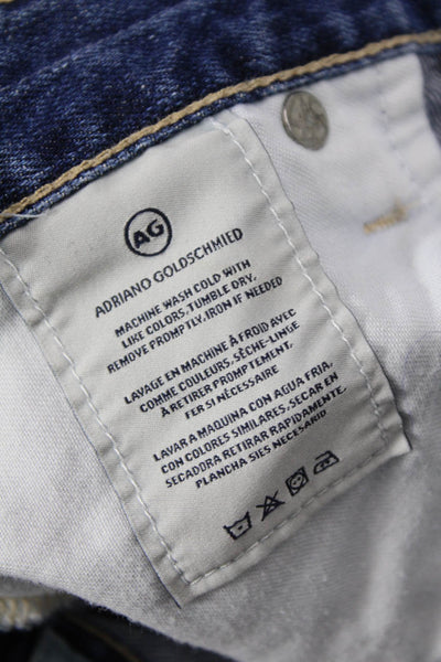 AG Adriano Goldschmied Womens Ankle Cropped Dark Blue Jeans Petite Size 25