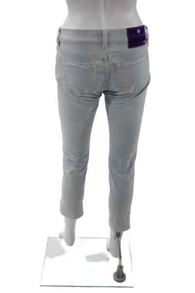 Victoria Beckham Jeans Womens Ankle Cropped Skinny Gray Size 26